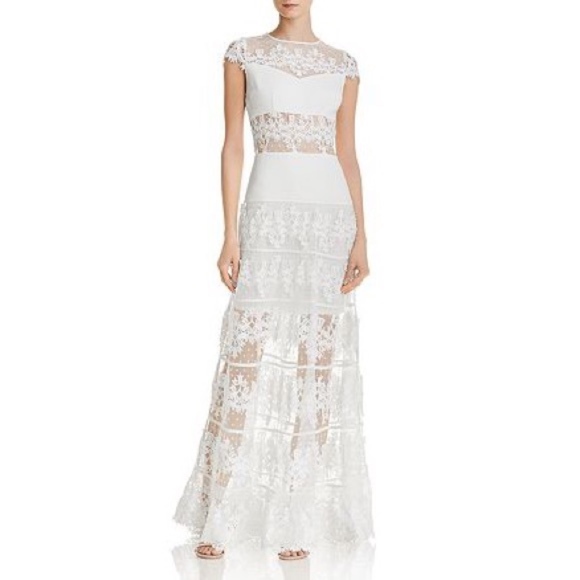 NWT Bronx + Banco Flamenco Lace Inset GownWhite - Picture 3 of 8